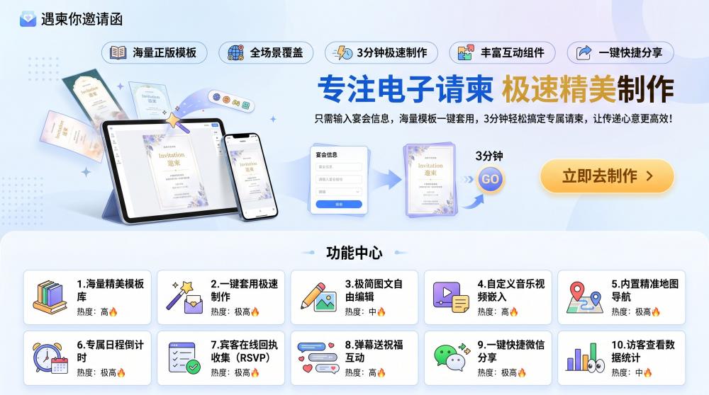 电子邀请函不用愁！小白零门槛，几分钟轻松做出高级请柬